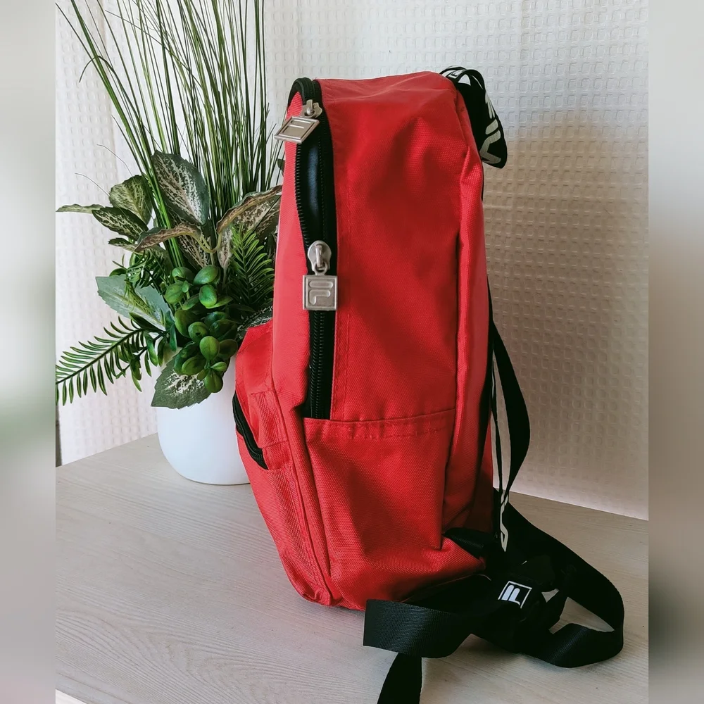 Fila Small Red Backpack with Black Logo Straps